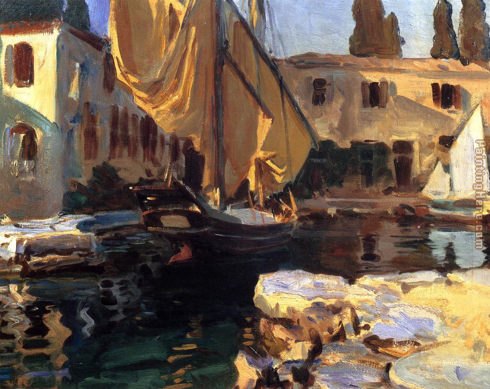 San Vigilio A Boat with Golden Sail painting - John Singer Sargent San Vigilio A Boat with Golden Sail art painting